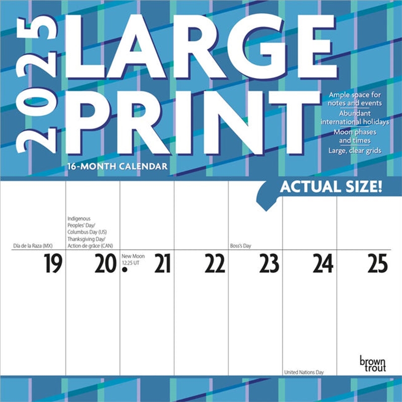 Large Print 2025 Square Matte Calendar/Product Detail/Calendars & Diaries