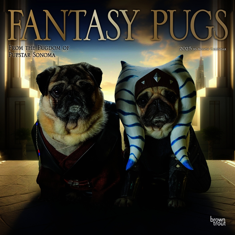 Fantasy Pugs 2025 Square FOIL Calendar/Product Detail/Calendars & Diaries