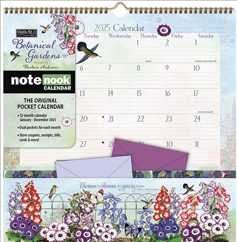 Botanical Gardens 2025 Note Nook Square Calendar/Product Detail/Calendars & Diaries