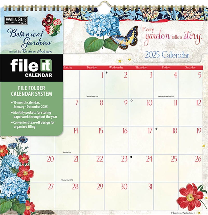 Botanical Gardens 2025 File-It Square Calendar/Product Detail/Calendars & Diaries