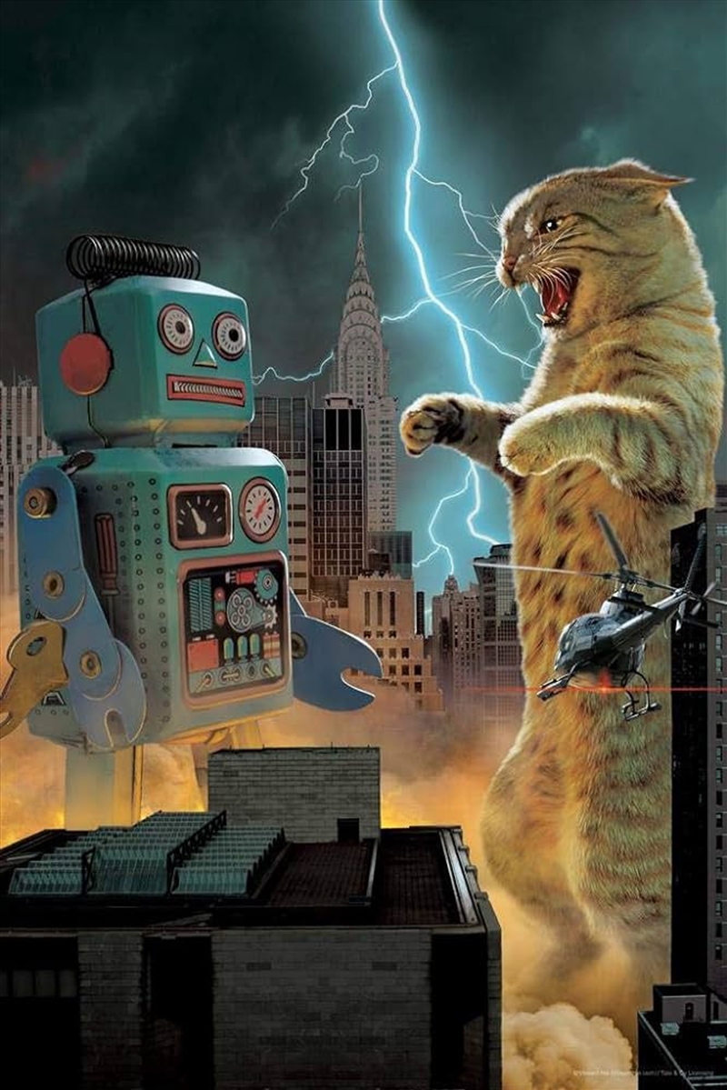 Catzilla Vs Robot Poster/Product Detail/Posters & Prints