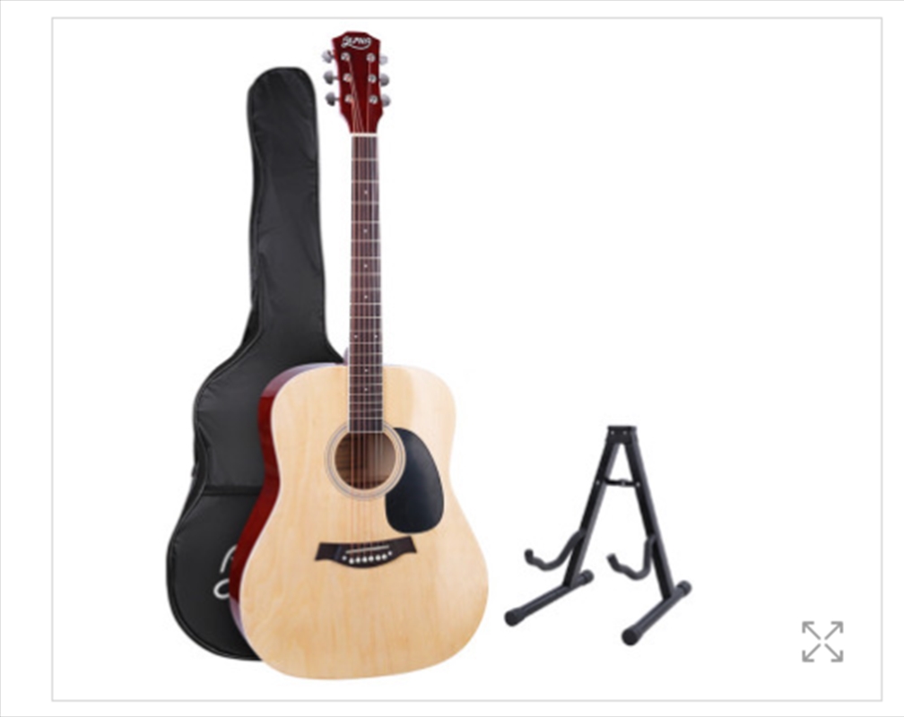 Alpha 41 Inch Wooden Acoustic Guitar - Natural with Stand/Product Detail/String Instruments