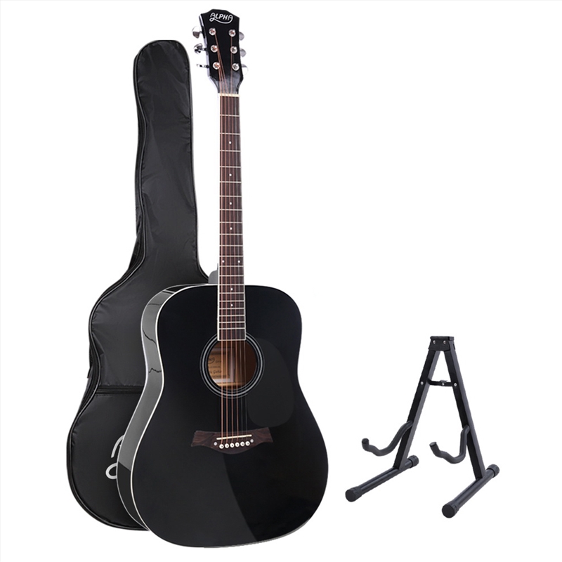 Alpha 41 Inch Wooden Acoustic Guitar - Capo Black/Product Detail/String Instruments