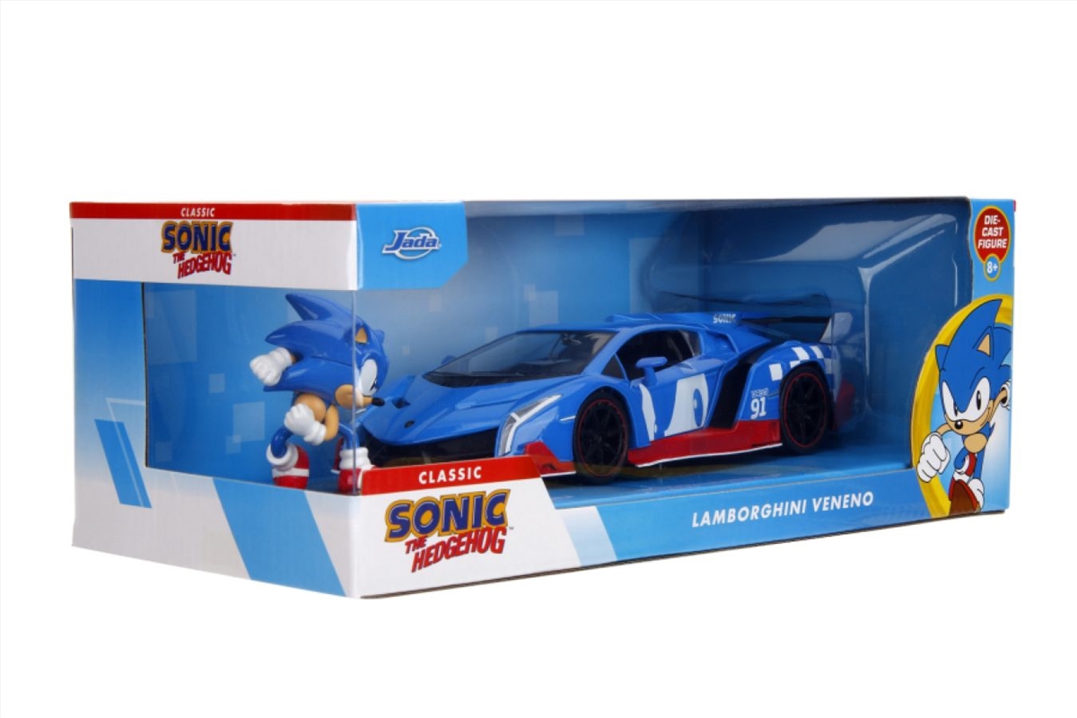 Sonic  - Lamborghini Veneno 1:24 Scale Diecast Vehicle with Sonic Figure/Product Detail/Figurines