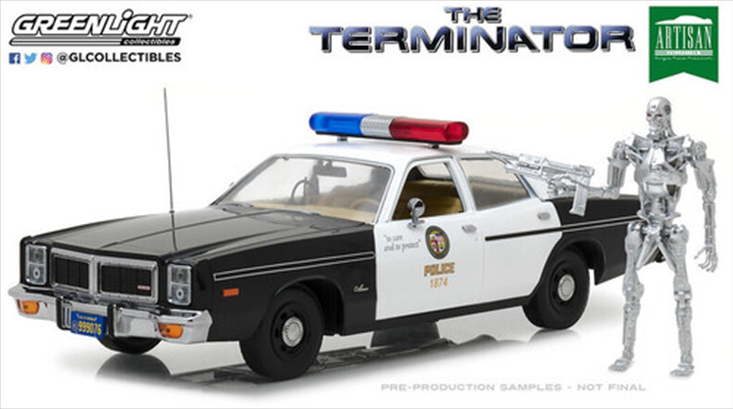 1:18 The Terminator (1984) - 1977 Dodge Monaco Metropolitan Police with T-800 End/Product Detail/Figurines