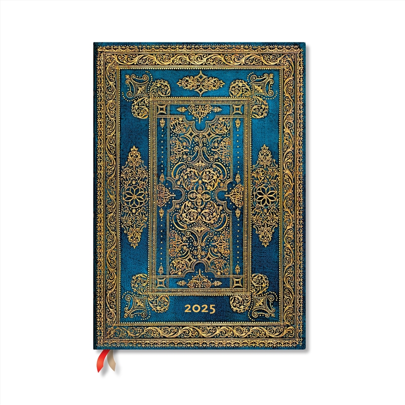 Blue Luxe (Luxe Design) Grande 12-month Vertical Hardback Dayplanner 2025 (Elastic Band Closure)/Product Detail/Stationery