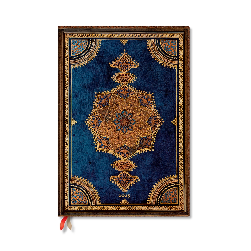 Safavid Indigo (Safavid Binding Art) Grande 12-month Vertical Hardback Dayplanner 2025 (Elastic Band/Product Detail/Stationery