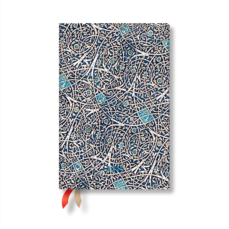 Granada Turquoise (Moorish Mosaic) Mini 12-month Horizontal Softcover Flexi Dayplanner 2025 (Elastic/Product Detail/Stationery