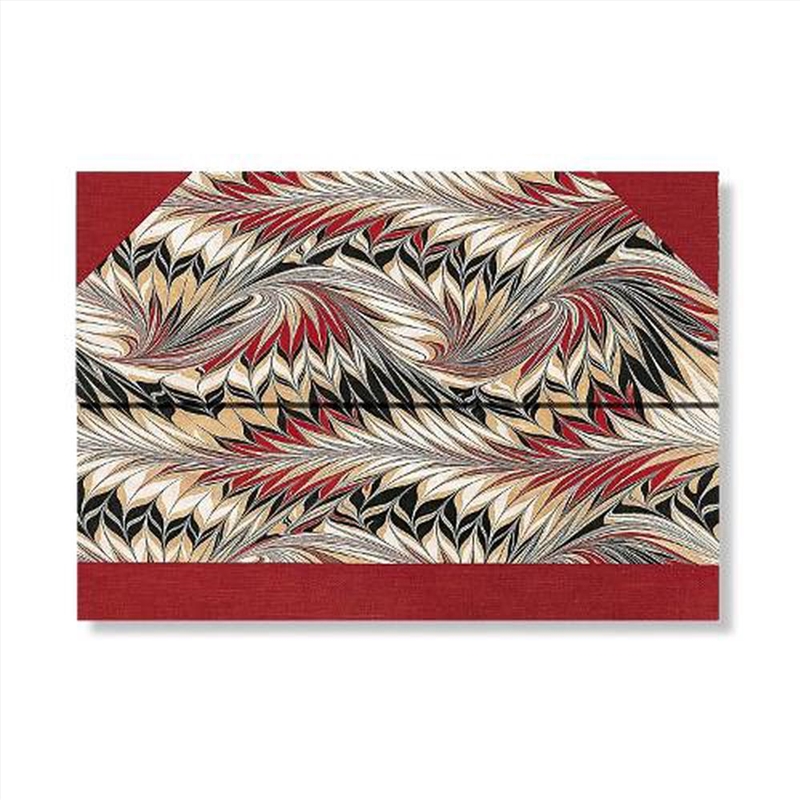 Rubedo (Cockerell Marbled Paper) Document Folder (Wrap Closure)/Product Detail/Stationery