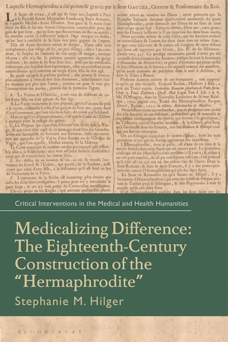 Medicalizing Difference: The Eighteenth-Century Construction of the Hermaphrodite/Product Detail/Literature & Poetry