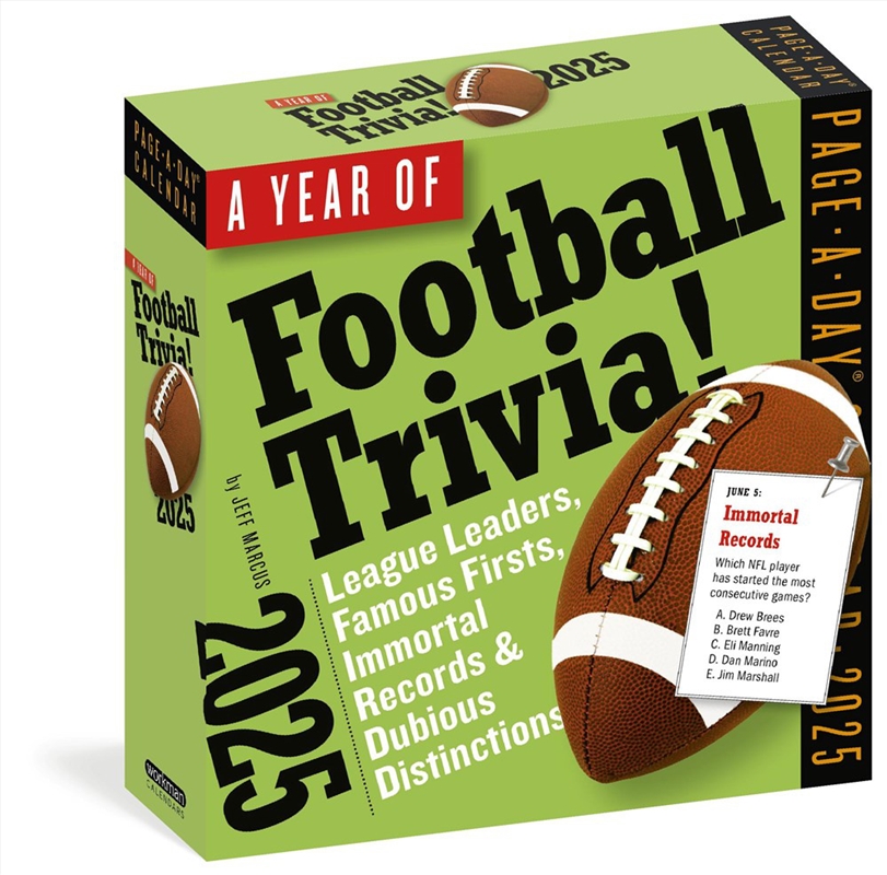 Year of Football Trivia! Page-A-Day  Calendar 2025/Product Detail/Sport & Recreation