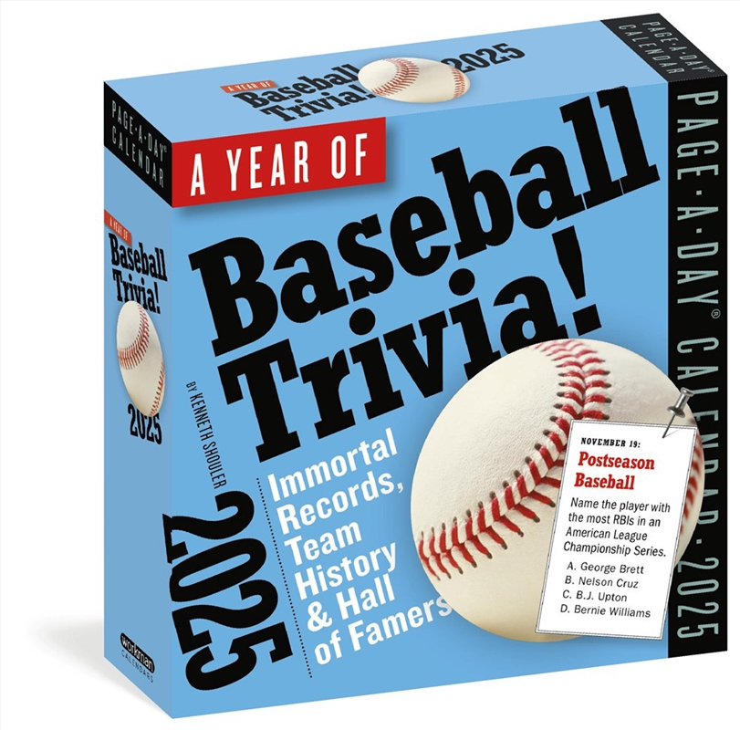 Year of Baseball Trivia Page-A-Day  Calendar 2025/Product Detail/Sport & Recreation