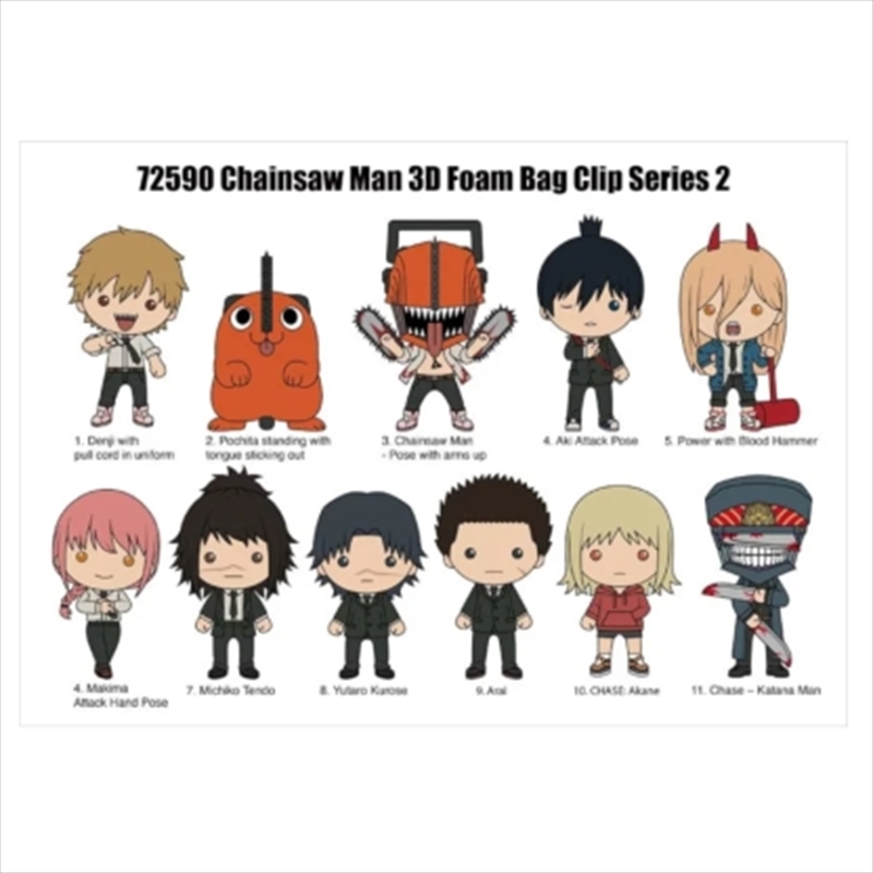 Chainsaw Man - 3D Foam Bag Clips Blind Bag Series 2 (SENT AT RANDOM)/Product Detail/Keyrings