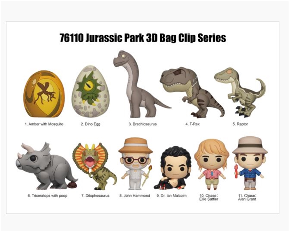 Jurassic Park - 3D PVC Bag Clips Blind Bag Series 1 (SENT AT RANDOM)/Product Detail/Keyrings