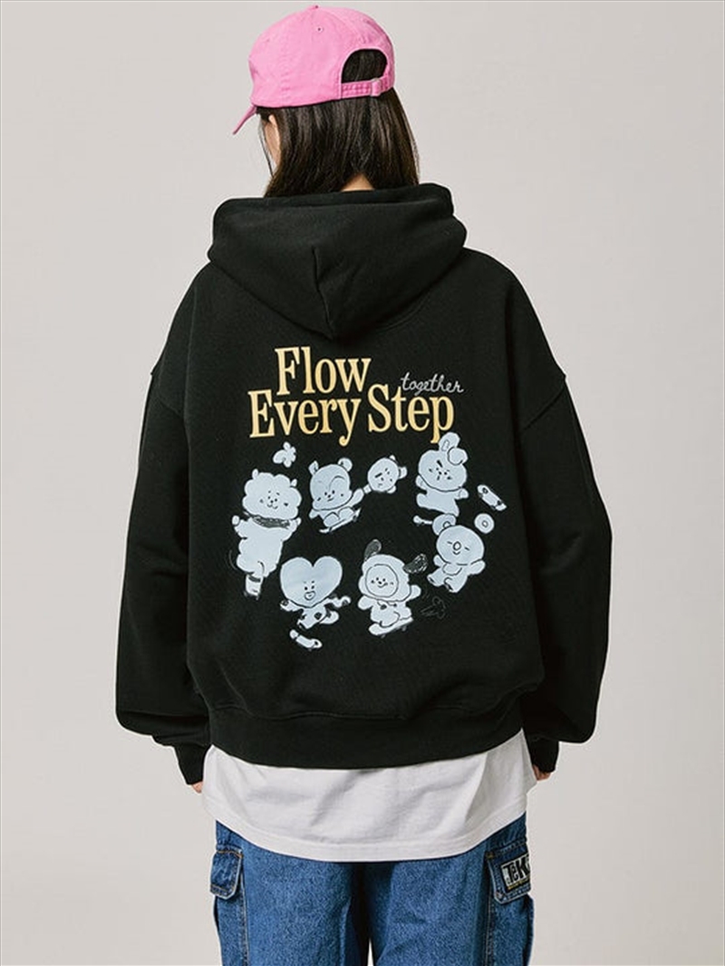 Bt21 - Basic Group Flow Hooded Sweatshirt 2024 F/W Black M/Product Detail/KPOP Merch