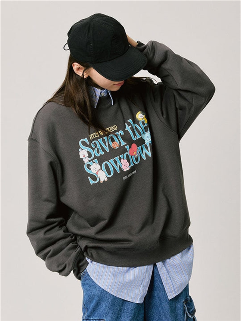 Bt21 - Basic Group Sweatshirt 2024 F/W Charcoal / M/Product Detail/KPOP Merch