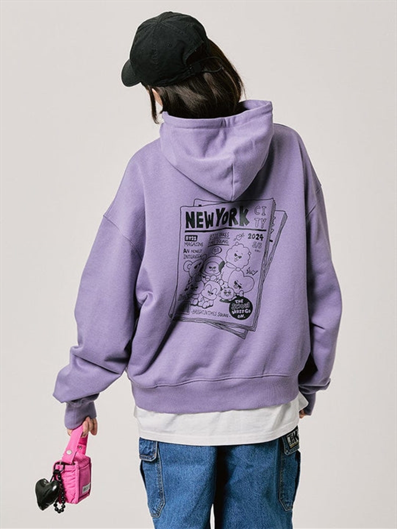 Bt21 - Hooded Sweatshirt 2024 F/W City Edition Newyork Purple / M/Product Detail/KPOP Merch