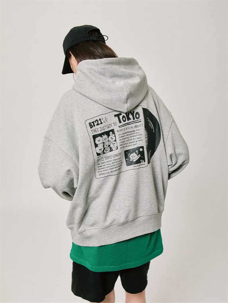 Bt21 - Hooded Sweatshirt 2024 F/W City Edition Tokyo Gray / M/Product Detail/KPOP Merch