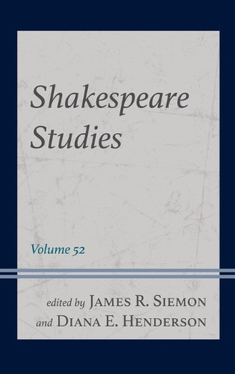 Shakespeare Studies/Product Detail/Literature & Poetry