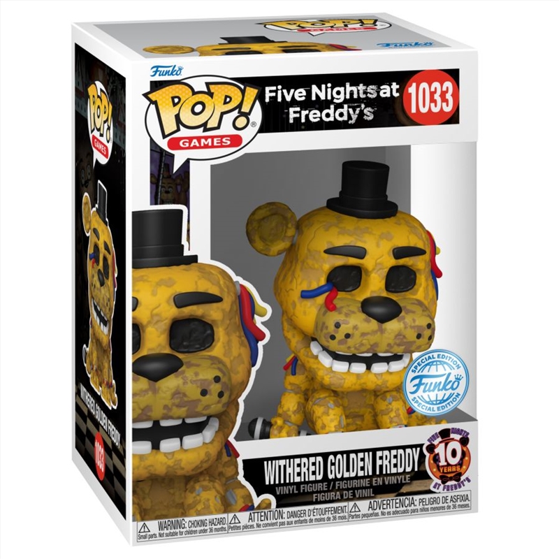 Five Nights at Freddy's - Withered Golden Freddy US Exclusive Pop! Vinyl [RS]/Product Detail/Standard Pop Vinyl