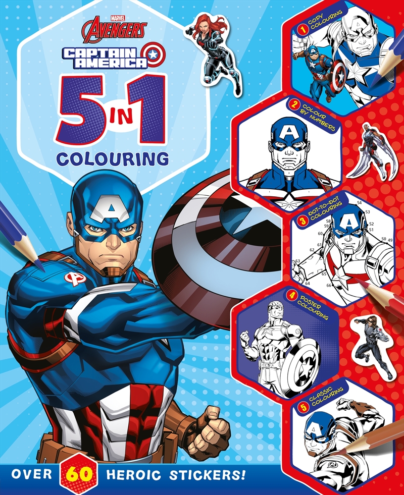 Captain America: 5 In 1 Colouring (Marvel: Avengers)/Product Detail/Kids Activity Books