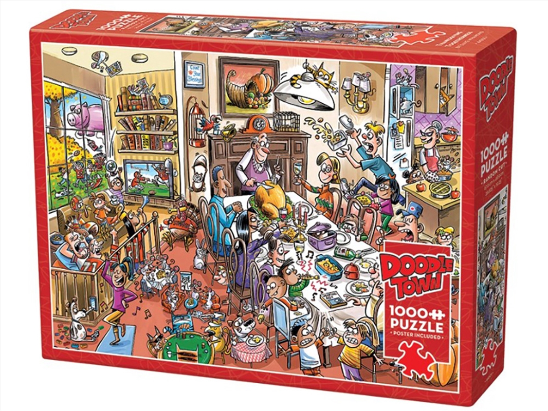 Doodletown Thanksgiving 1000Pc/Product Detail/Jigsaw Puzzles