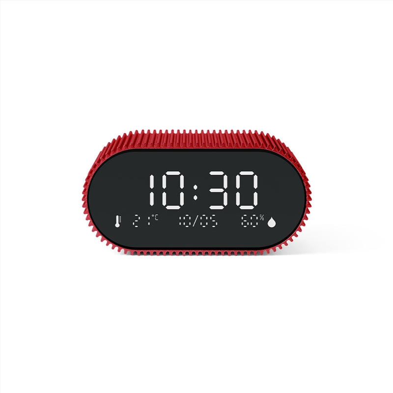 Lexon Ray Clock Lcd Alarm Clock With Temperature / Humidity Display - Red/Product Detail/Clocks