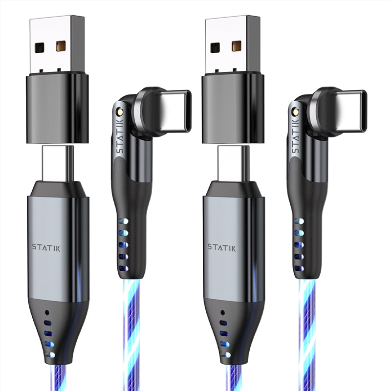 STATIK PowerPivot Pro Glowing LED USB-C to USB-C 1mtr-2Pack/Product Detail/Cables