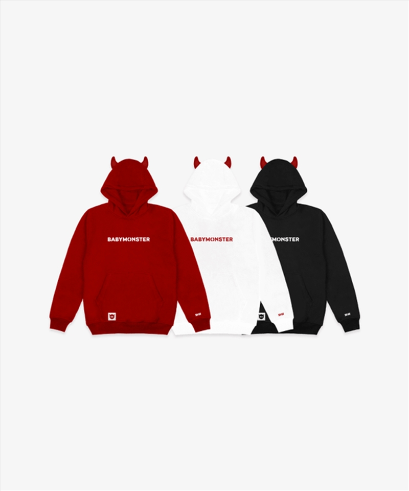 Babymonster - Drip 1st Full Album Official MD Horn Hoodie Red_M/Product Detail/KPOP Merch