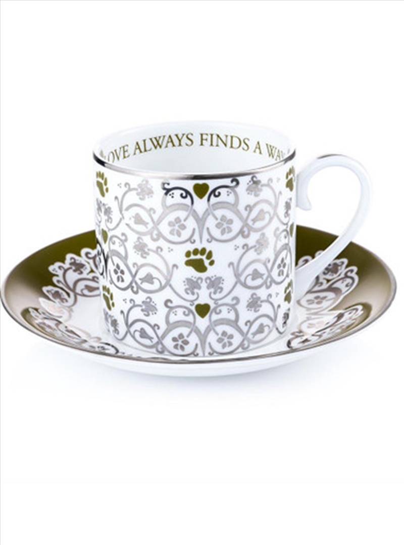 Charlie Bear Labyrinth Cup & Saucer Set Love Always Finds A Way/Product Detail/Drinkware