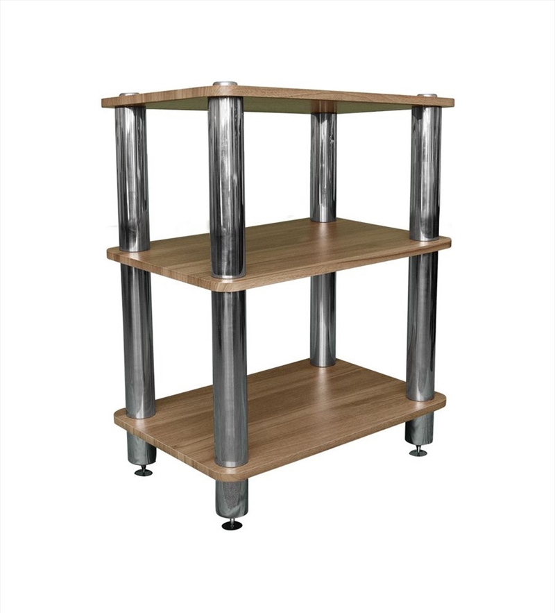 Silcron Steelseries 3 Shelf Hi-Fi Rack - Timber/Product Detail/Storage