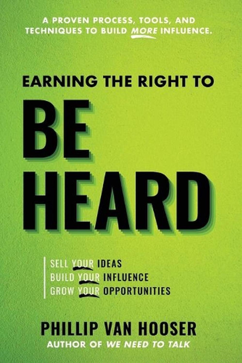 Earning the Right to Be Heard/Product Detail/Self Help & Personal Development