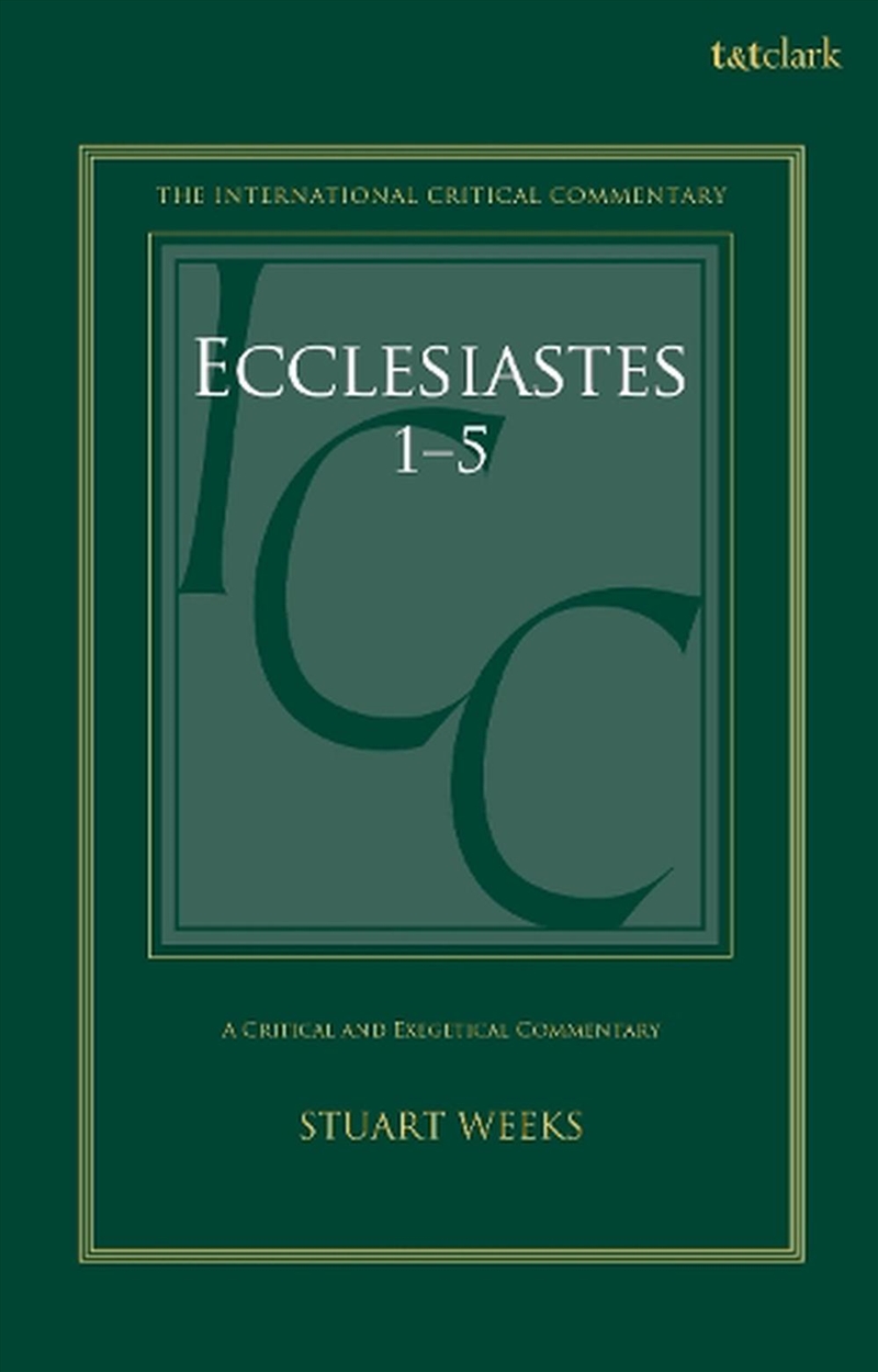 Ecclesiastes 1-5: A Critical and Exegetical Commentary/Product Detail/Religion & Beliefs