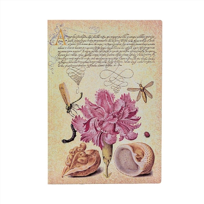 Pink Carnation (Mira Botanica) Midi Lined Softcover Flexi Journal (Elastic Band Closure)/Product Detail/Notebooks & Journals