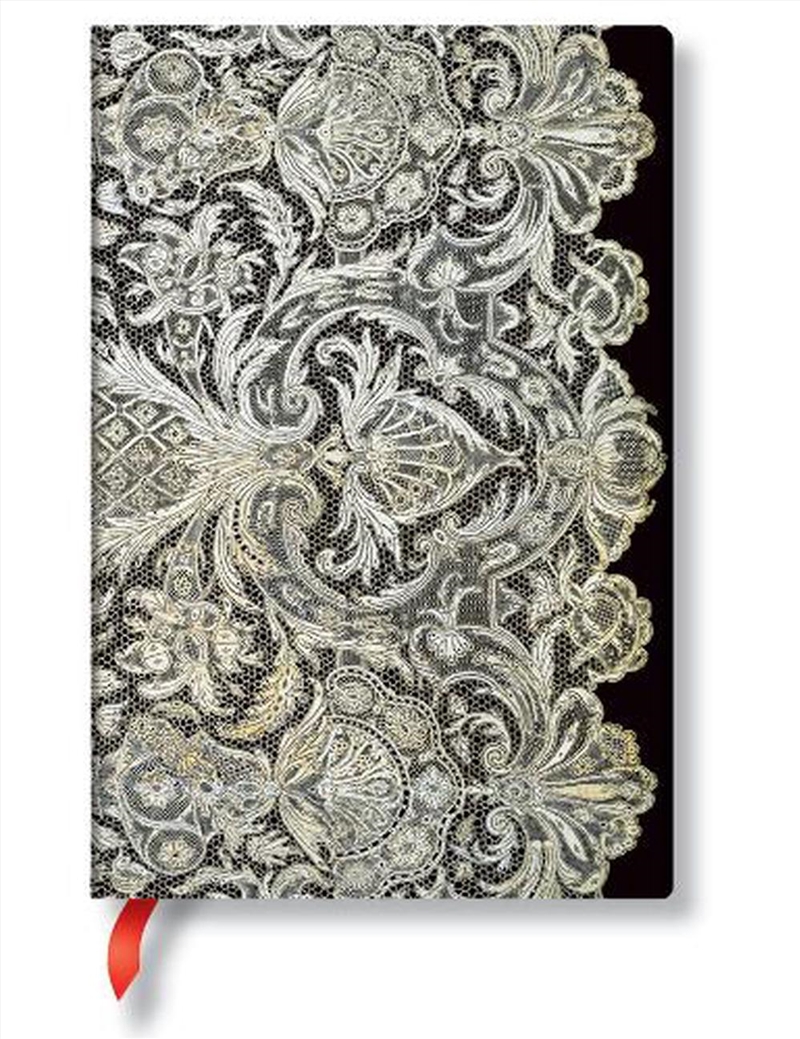 Ivory Veil (Lace Allure) Mini Lined Hardcover Journal (Elastic Band Closure)/Product Detail/Notebooks & Journals