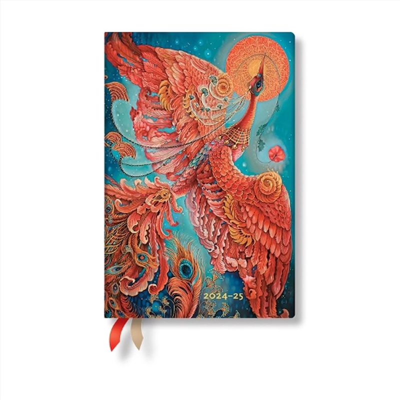 Firebird (Birds of Happiness) Mini 18-month Horizontal Hardback Dayplanner 2025 (Elastic Band Closur/Product Detail/Calendars & Diaries