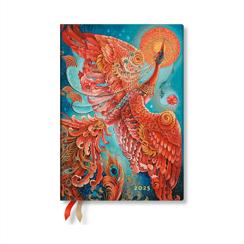 Firebird (Birds of Happiness) Midi 18-month Horizontal Softcover Flexi Dayplanner 2025 (Elastic Band/Product Detail/Calendars & Diaries