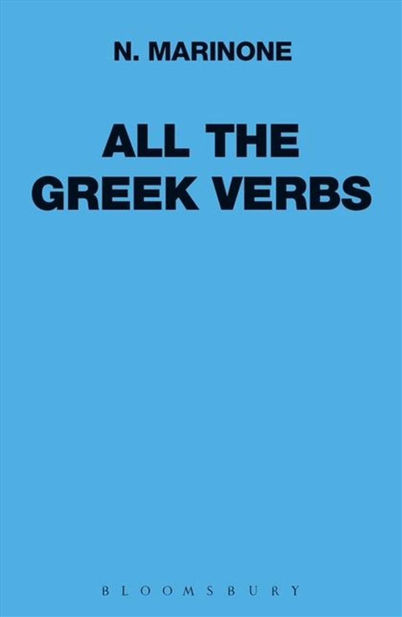 All The Greek Verbs Annotated Edition/Product Detail/Literature & Poetry