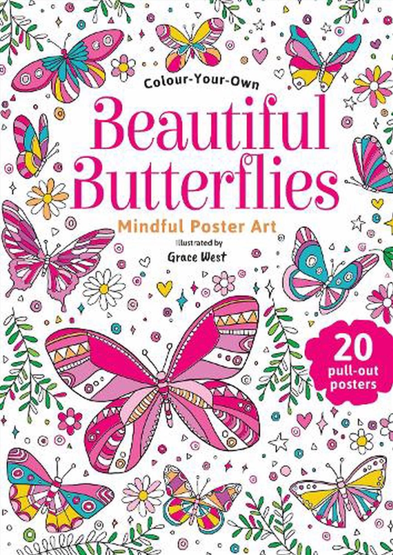 Mindful Poster Art - Beautiful Butterflies/Product Detail/Adults Colouring