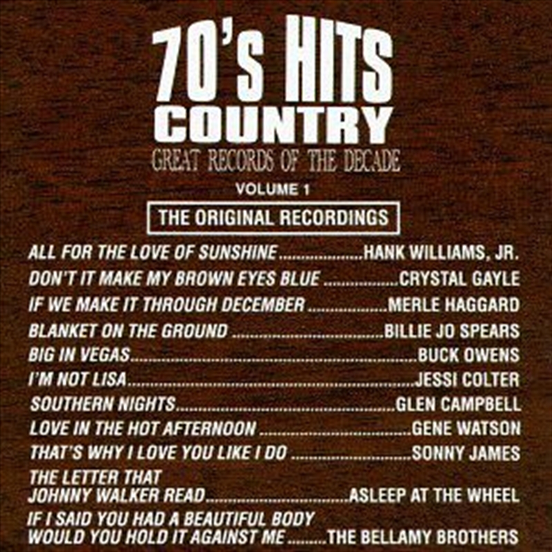 70s Country Hits:  Vol 1/Product Detail/Compilation