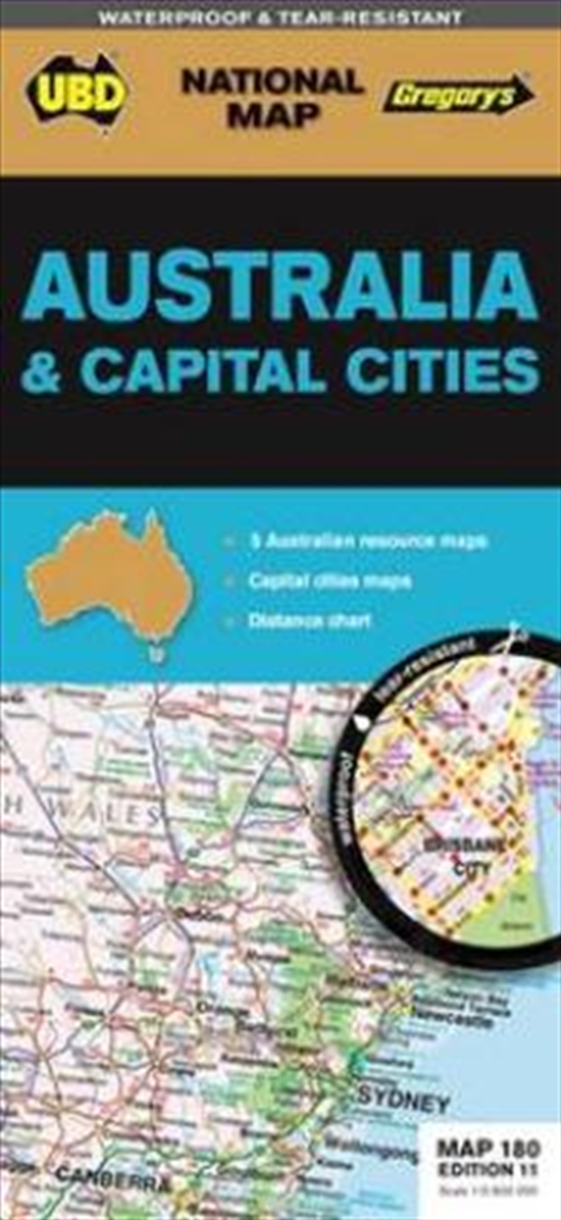 Australia & Cities Map 180 11th ed (waterproof)/Product Detail/Geography