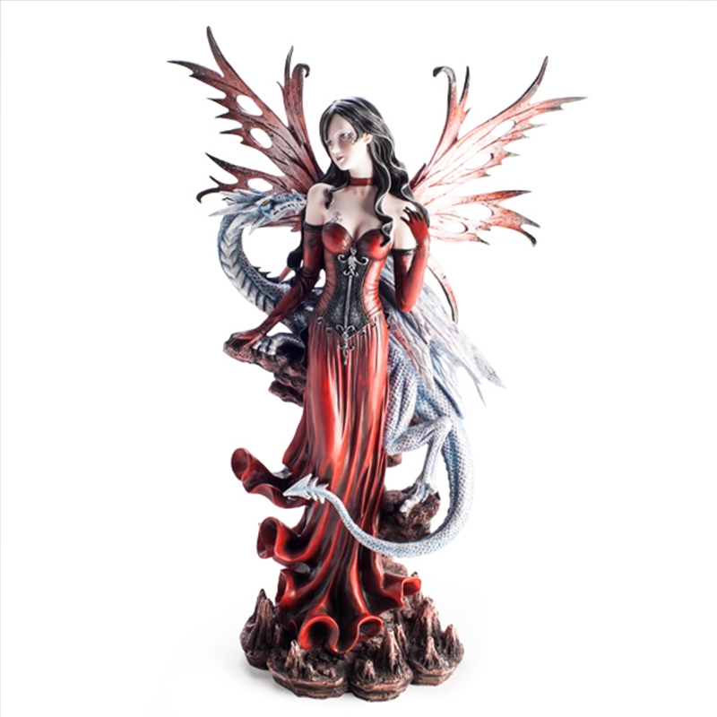 Large Red Fairy Figurine With Dragon/Product Detail/Statues