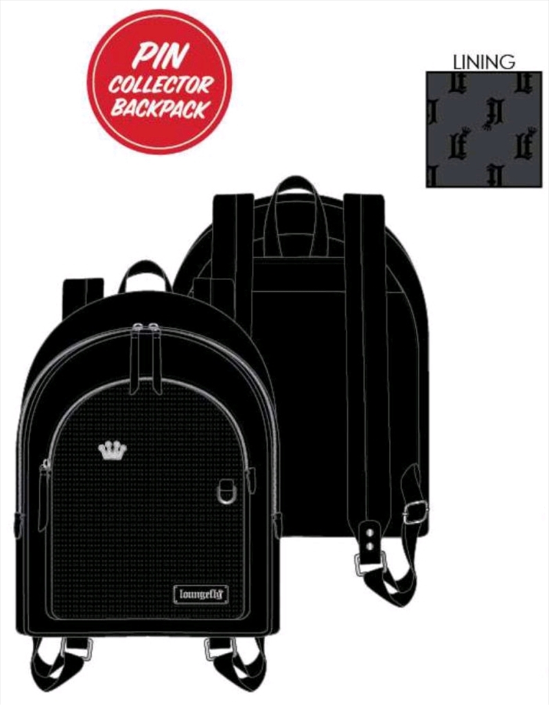 Loungefly Loungefly Pin Trader Black Mini Backpack