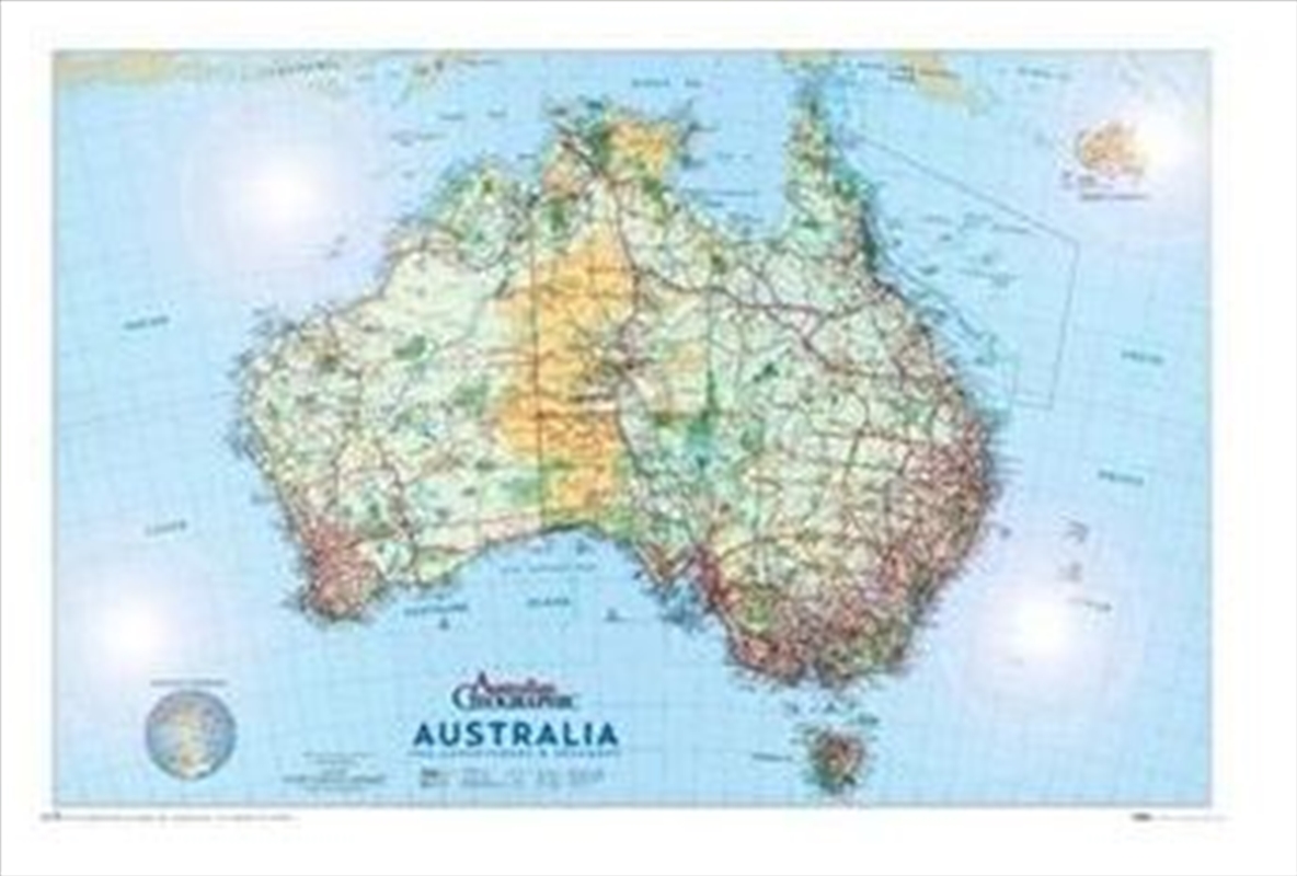 Map - Australia 'Australian Geographic' Laminated/Product Detail/Posters & Prints