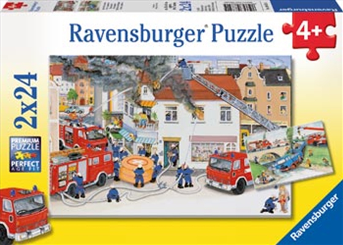 Ravensburger - Busy Fire Brigade Puzzle 2x24 Piece/Product Detail/Education and Kids