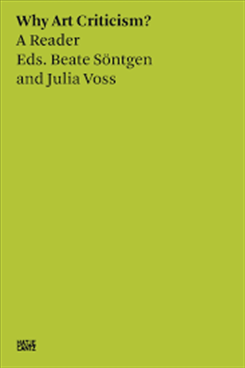 Why Art Criticism? A Reader/Product Detail/Reading