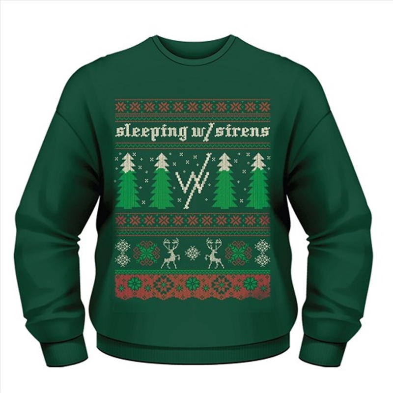 Sleeping With Sirens Christmas Trees Crew Neck Sweater Unisex Size X-Large Jumper/Product Detail/Outerwear