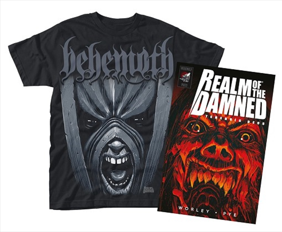 Behemoth Realm Of The Damned Ts + Book Fan Pack Unisex Size Small Fan Pack/Product Detail/Shirts