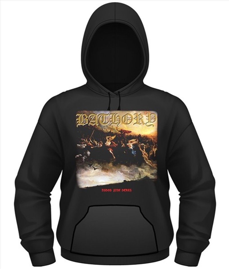 Bathory Blood Fire Death Hooded Sweatshirt Unisex Size Medium Hoodie/Product Detail/Outerwear