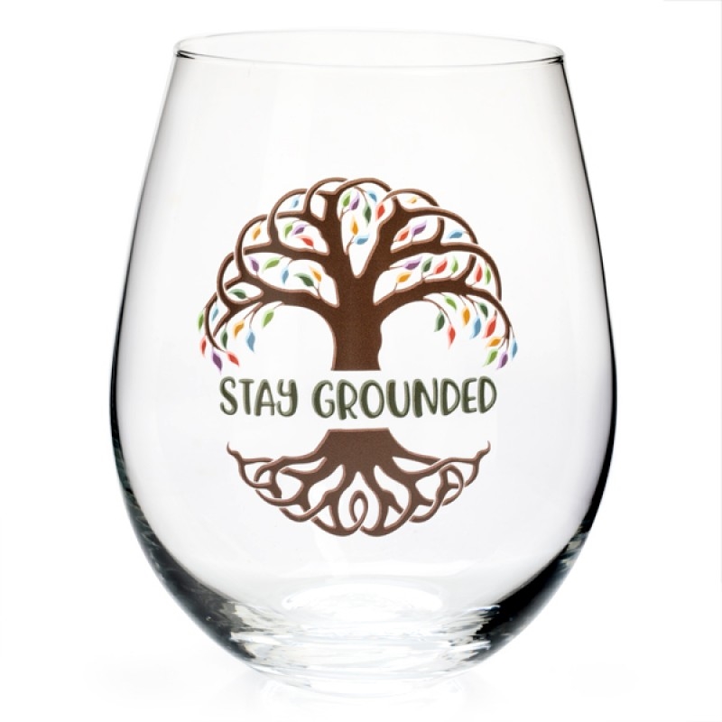 Tree Of Life Stay Grounded Stemless Glass/Product Detail/Glasses, Tumblers & Cups